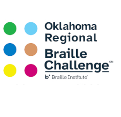 Braille Challenge Logo with different colored circles beside logo