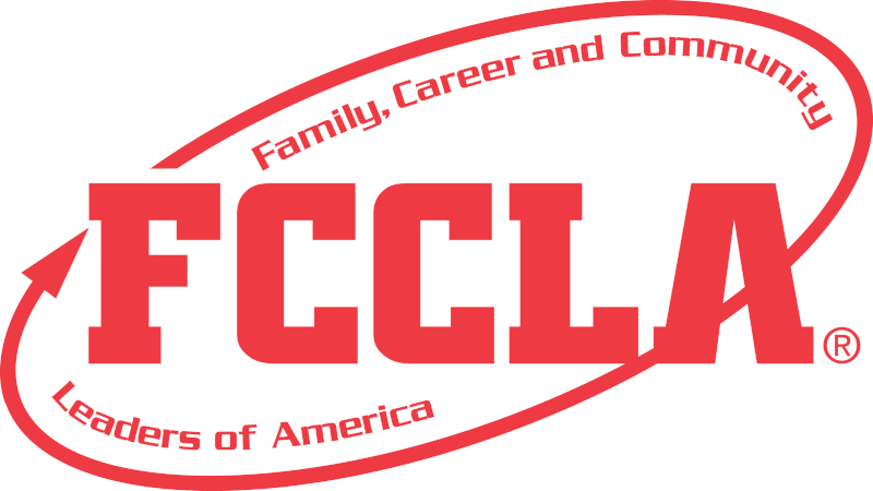 FCCLA logo with red letters and arrow around logo