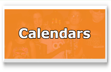 Orange box with text Calendars click to view. 
